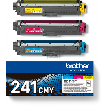 TN241CMY / gelb cyan magenta / original BROTHER Toner MultiPack / TN241CMY / 1400 S.