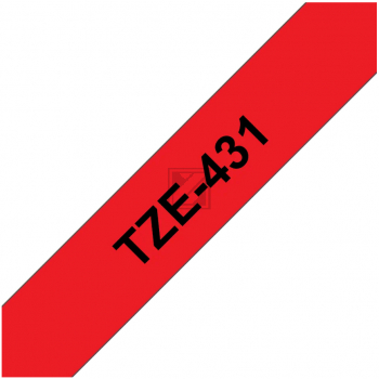 TZE431 //BK on Red// original // Schriftband 12 / TZE431