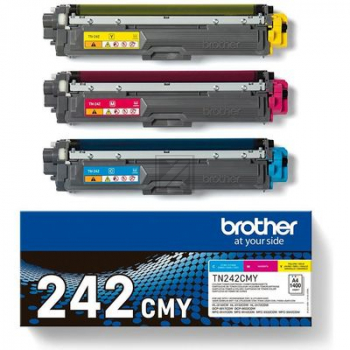 TN242CMY / gelb cyan magenta / original BROTHER Toner MultiPack / TN242CMY / 1400 S.